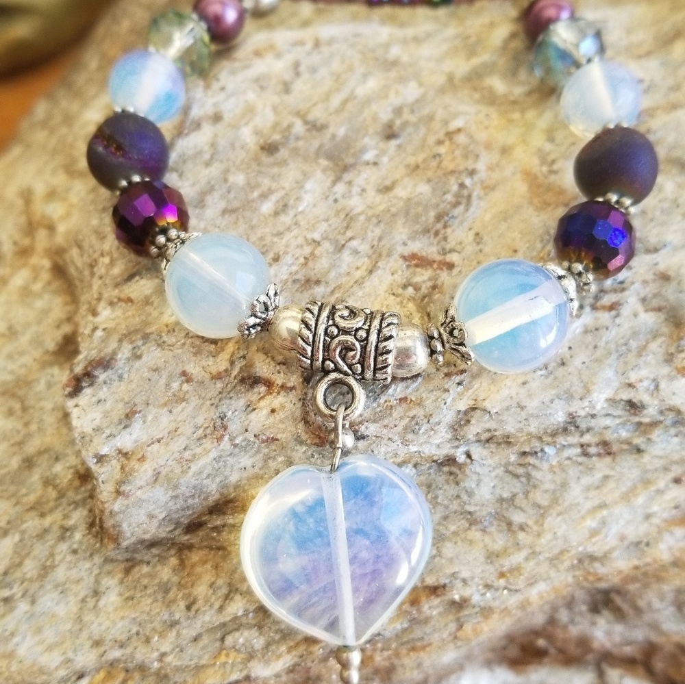 Handmade Natural gemstone and crystal necklace